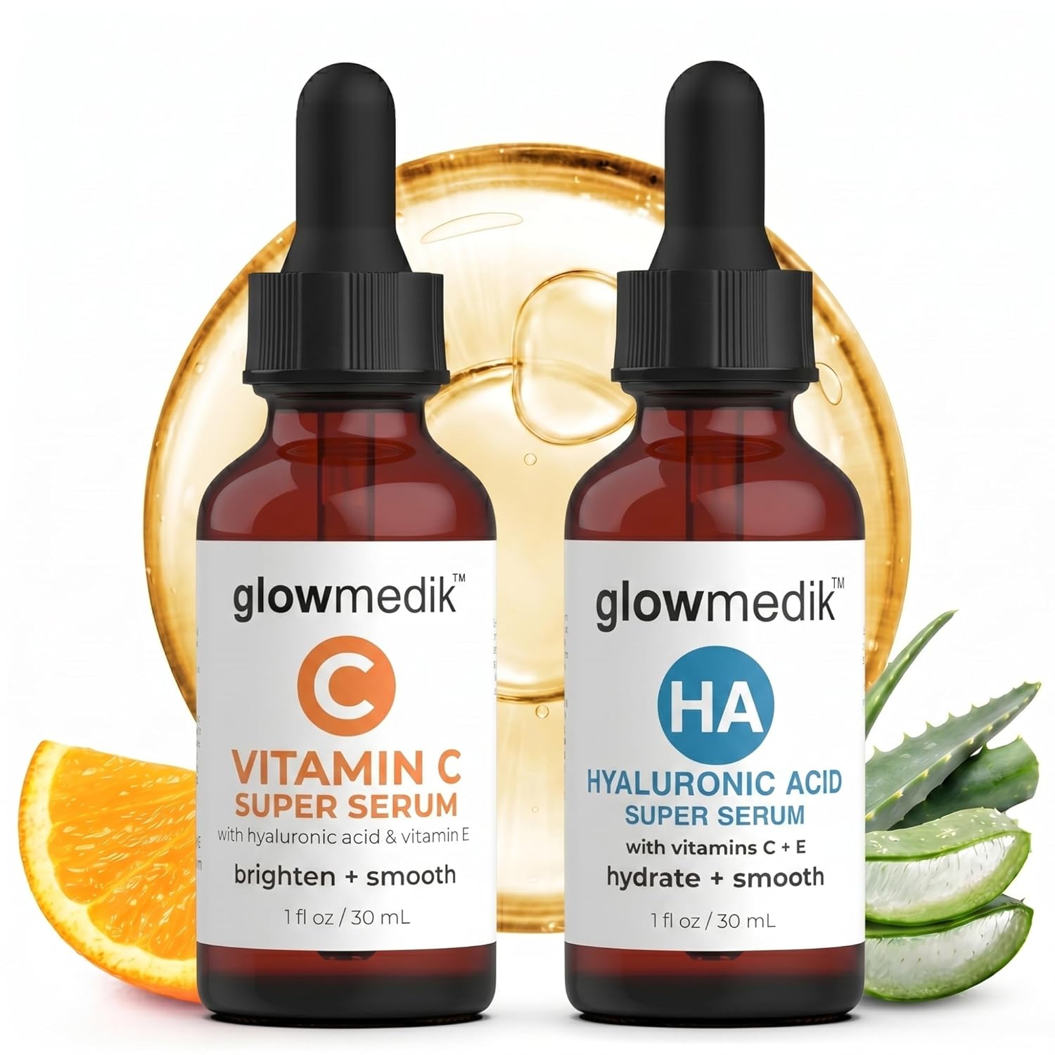 Summer Glow Bundle - Vitamin C and Hyaluronic Acid Serum