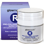 Glowmedik Pro-Collagen Retinol Super Cream jar with packaging in the background