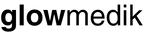 Glowmedik logo in black text on a clear background