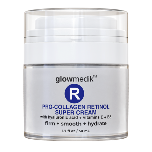 Glowmedik Pro-Collagen Retinol Super Cream jar on a white background