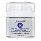 Glowmedik Retinol Cream jar on a clear background.